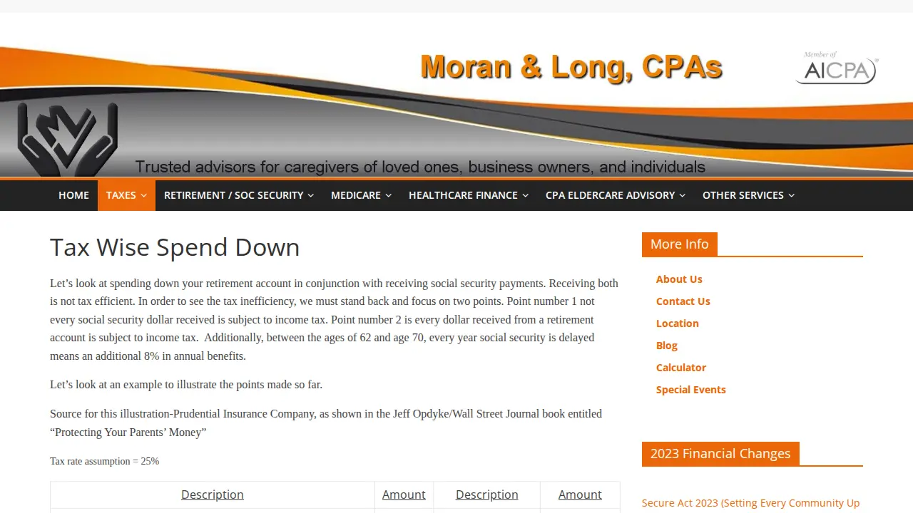 Moran and Long, CPA's page