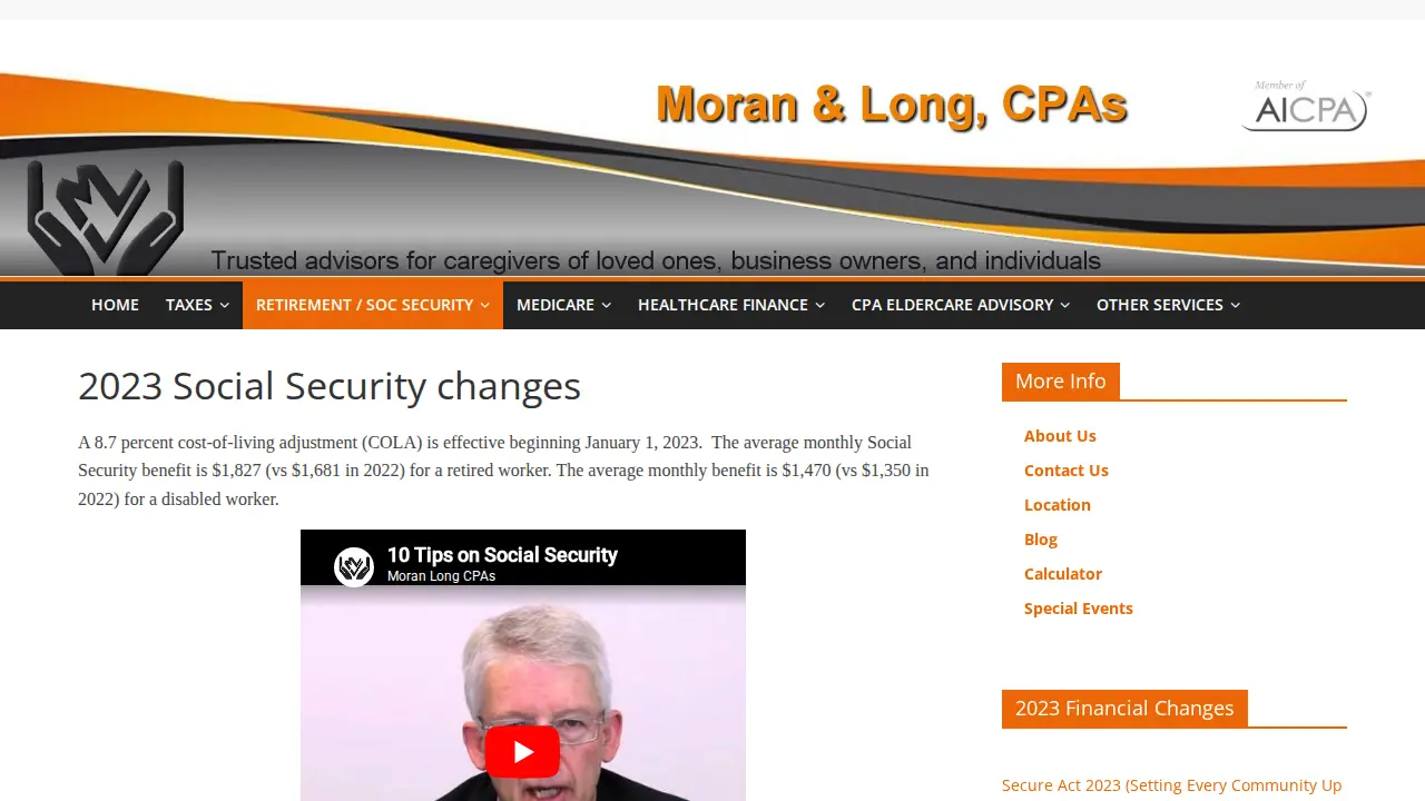 Moran and Long, CPA's page