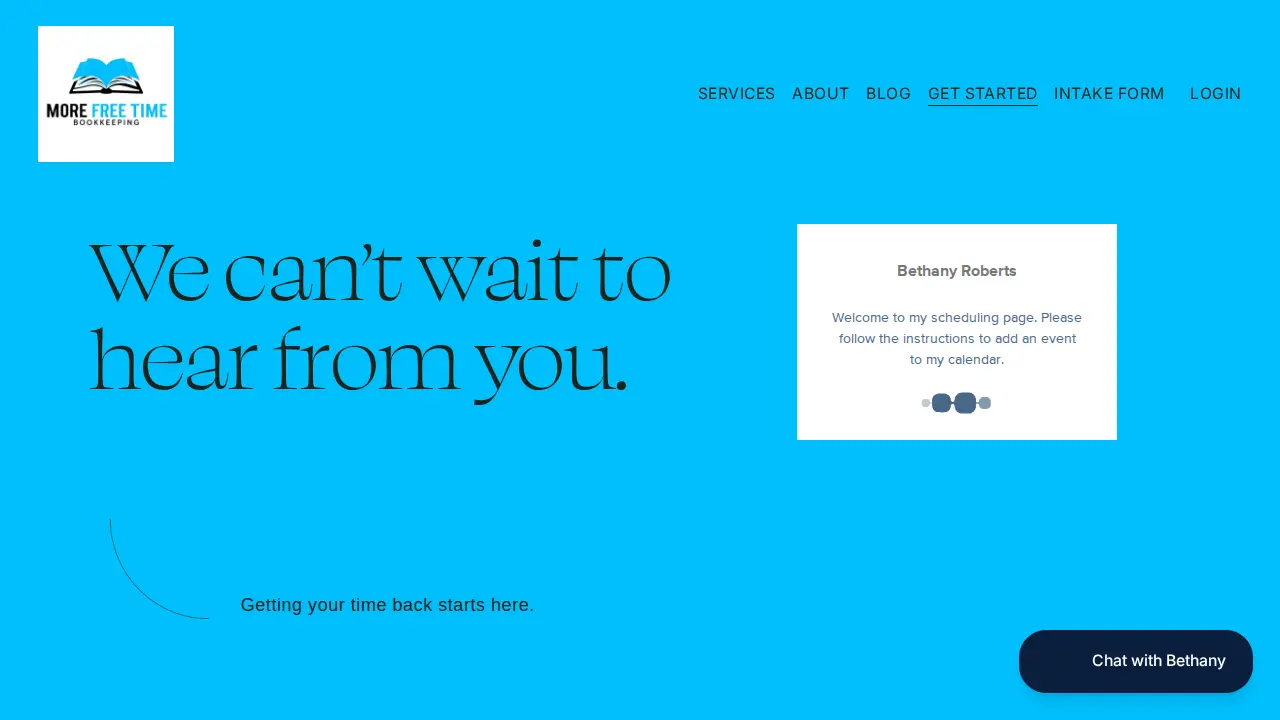 More Free Time Bookkeeping page