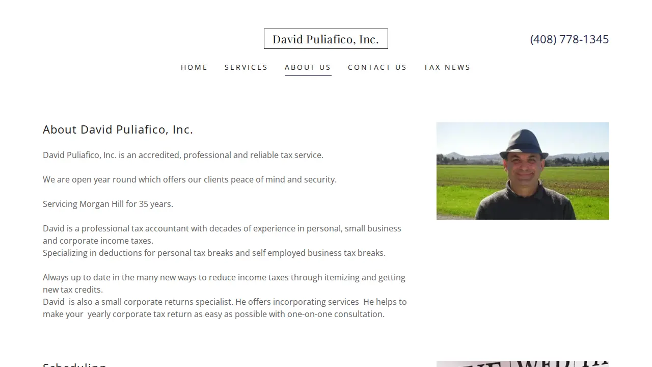 David Puliafico, Inc page