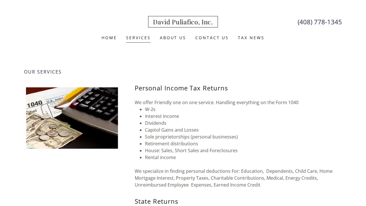 David Puliafico, Inc page