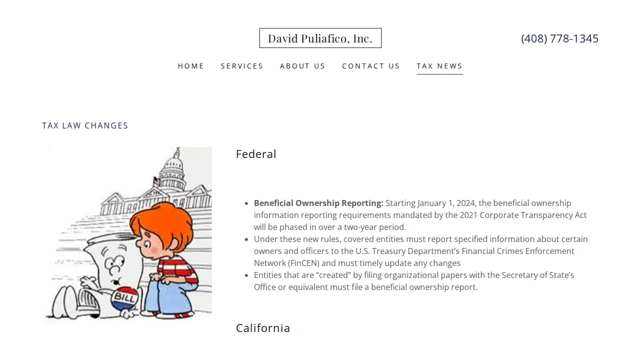 David Puliafico, Inc page