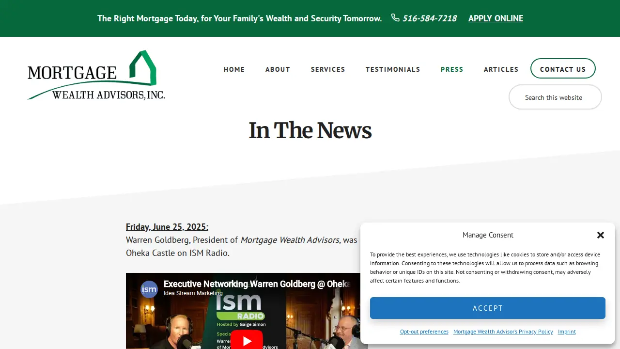 Mortgage Wealth Advisors, Inc. page