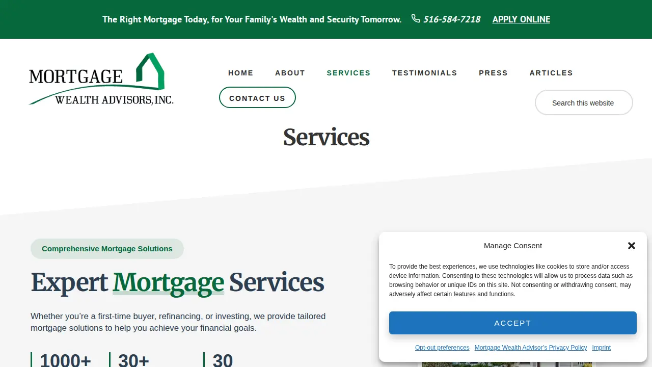 Mortgage Wealth Advisors, Inc. page
