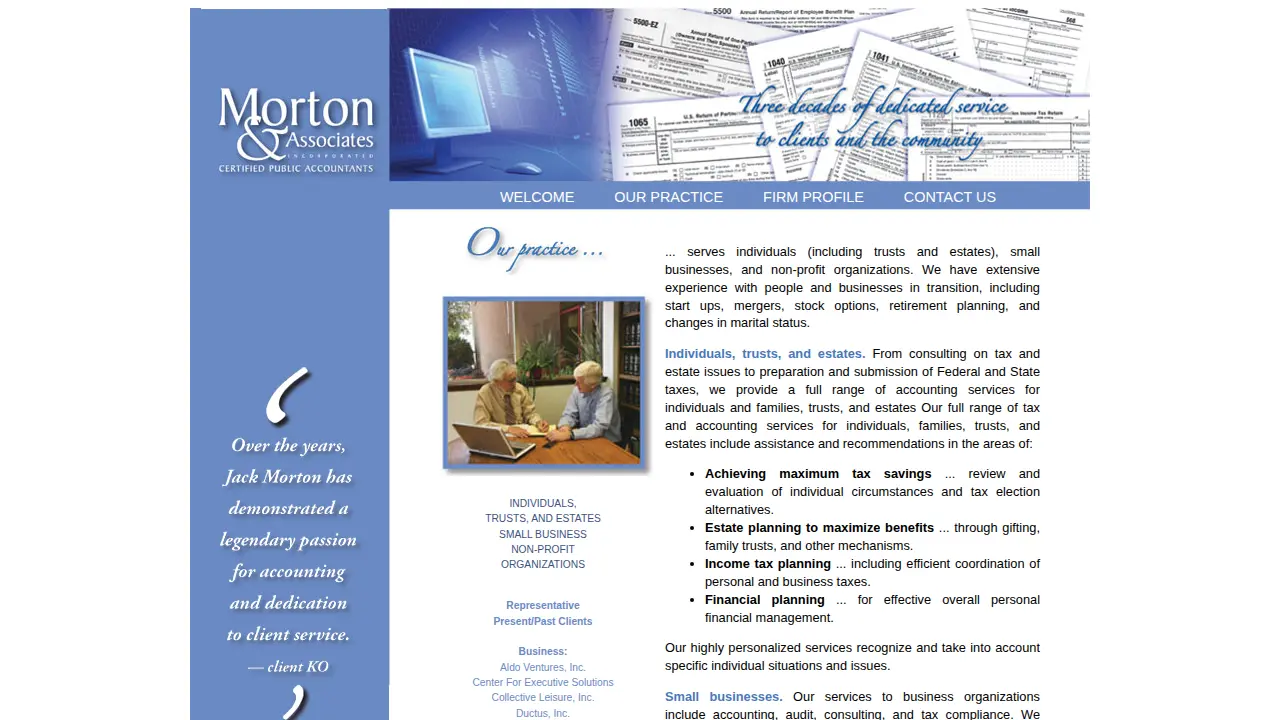 Morton & Associates page