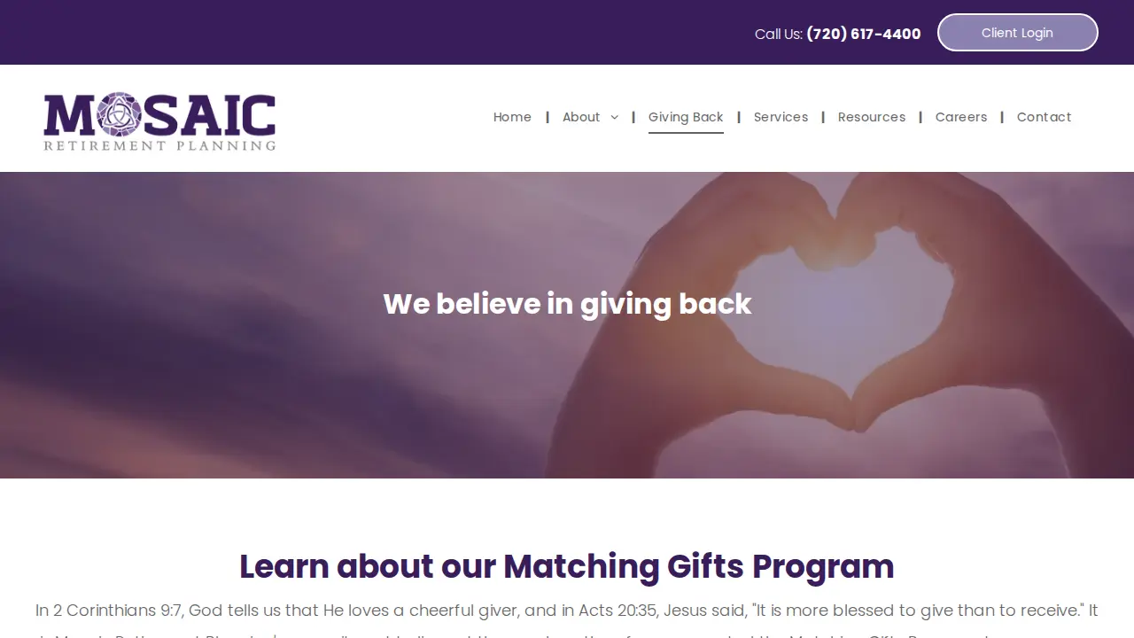 Mosaic Retirement Planning, LLC page