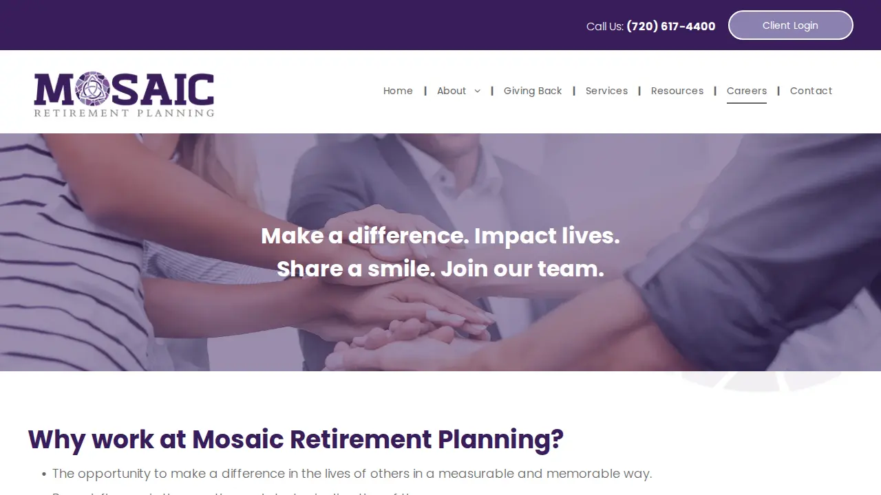 Mosaic Retirement Planning, LLC page