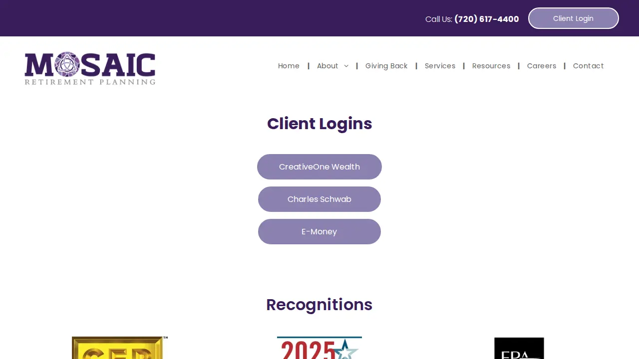Mosaic Retirement Planning, LLC page
