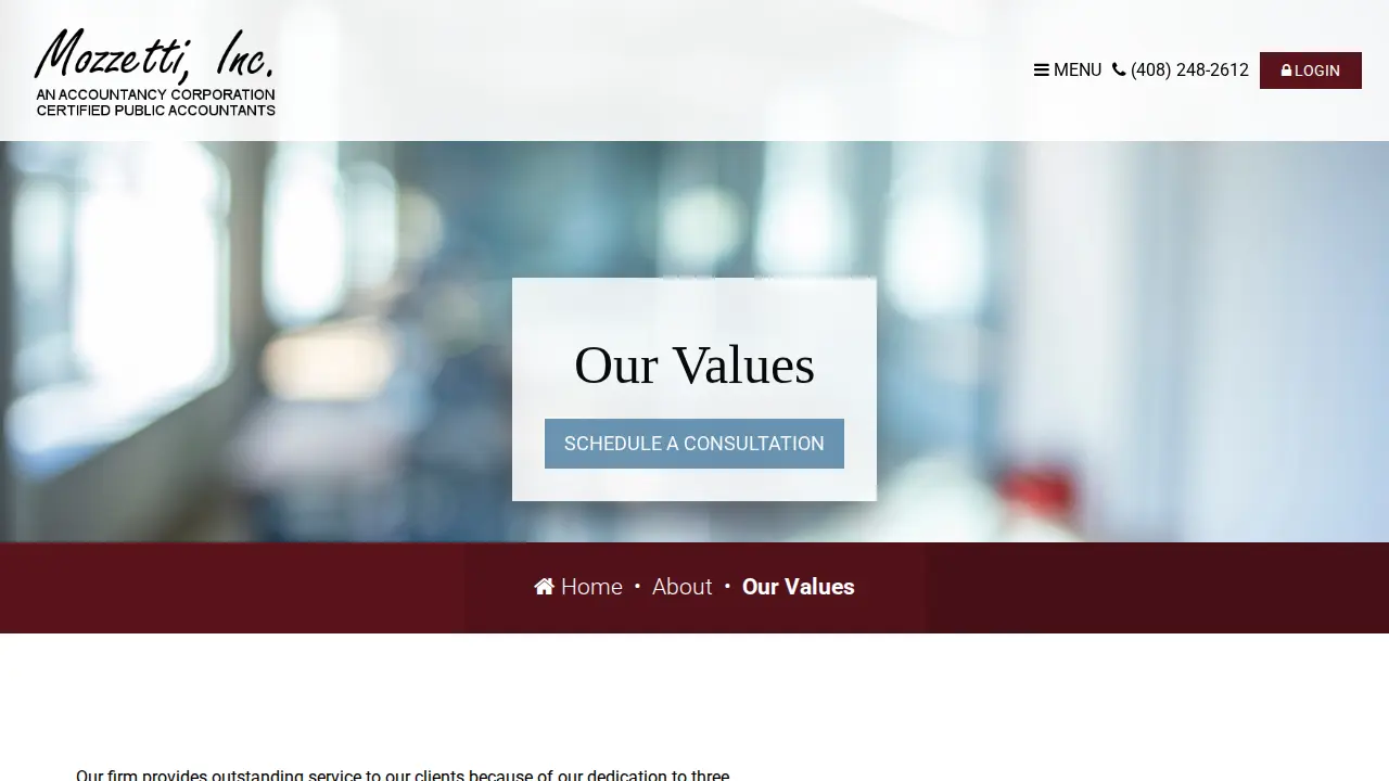 Mozzetti Inc page