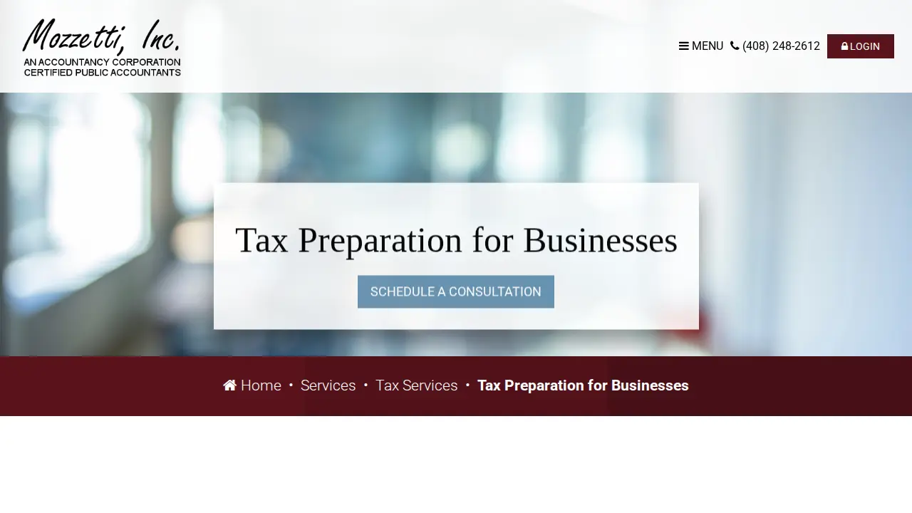 Mozzetti Inc page
