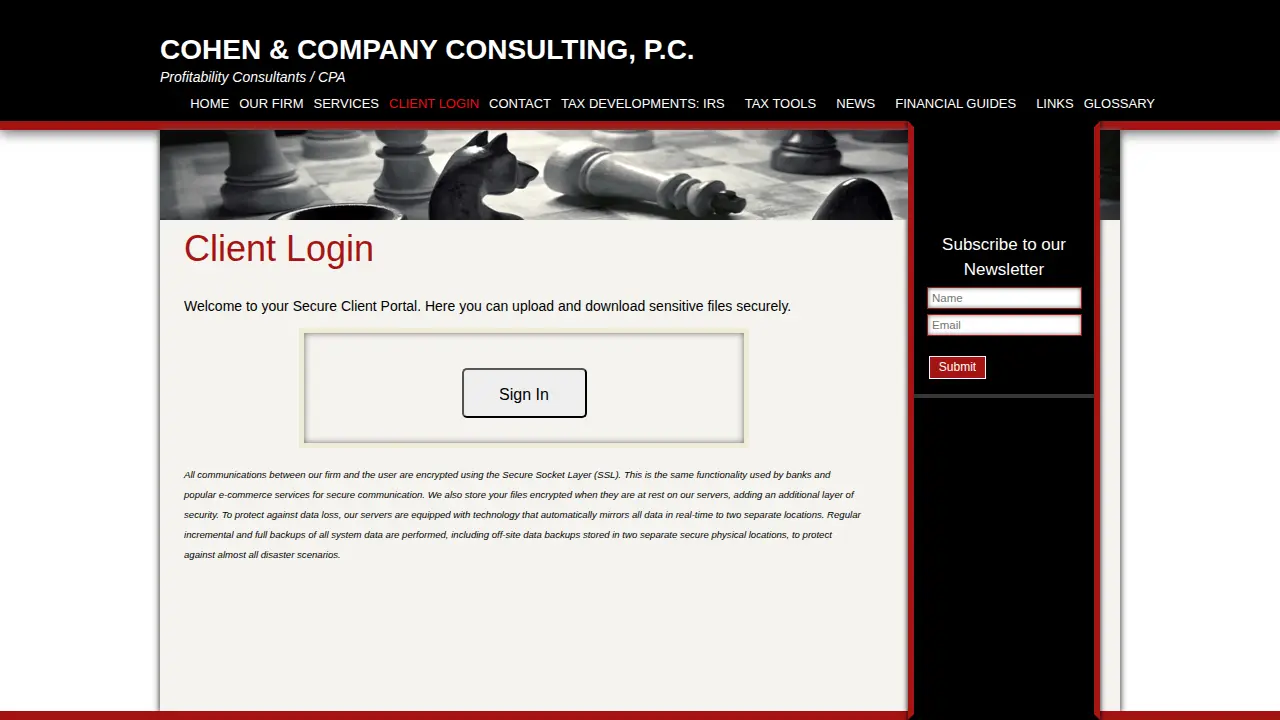 Cohen & Co Consulting page
