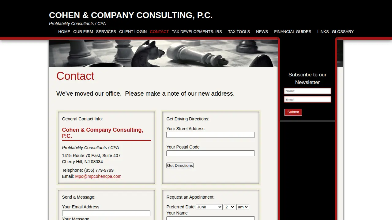 Cohen & Co Consulting page