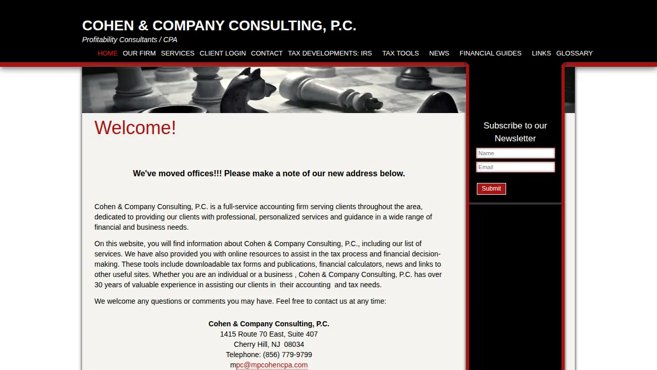 Cohen & Co Consulting page