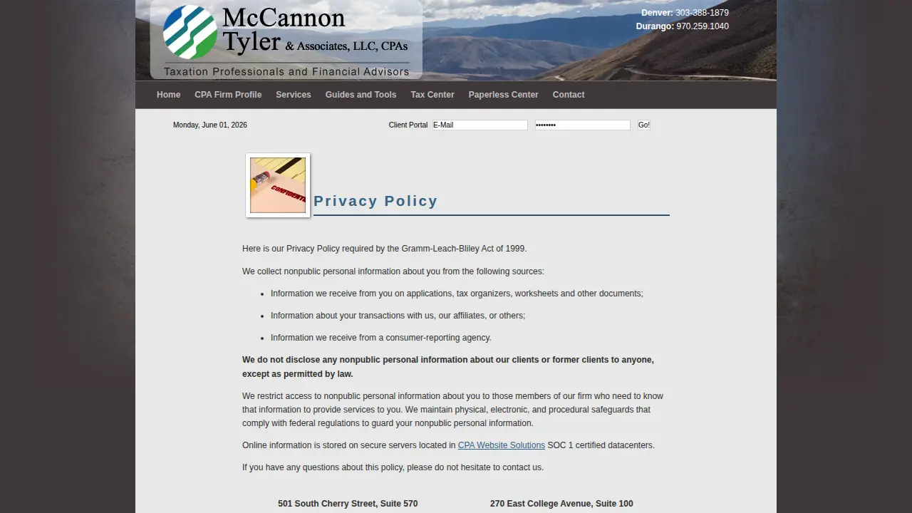 Mc Cannon Tyler & Associates LLC page