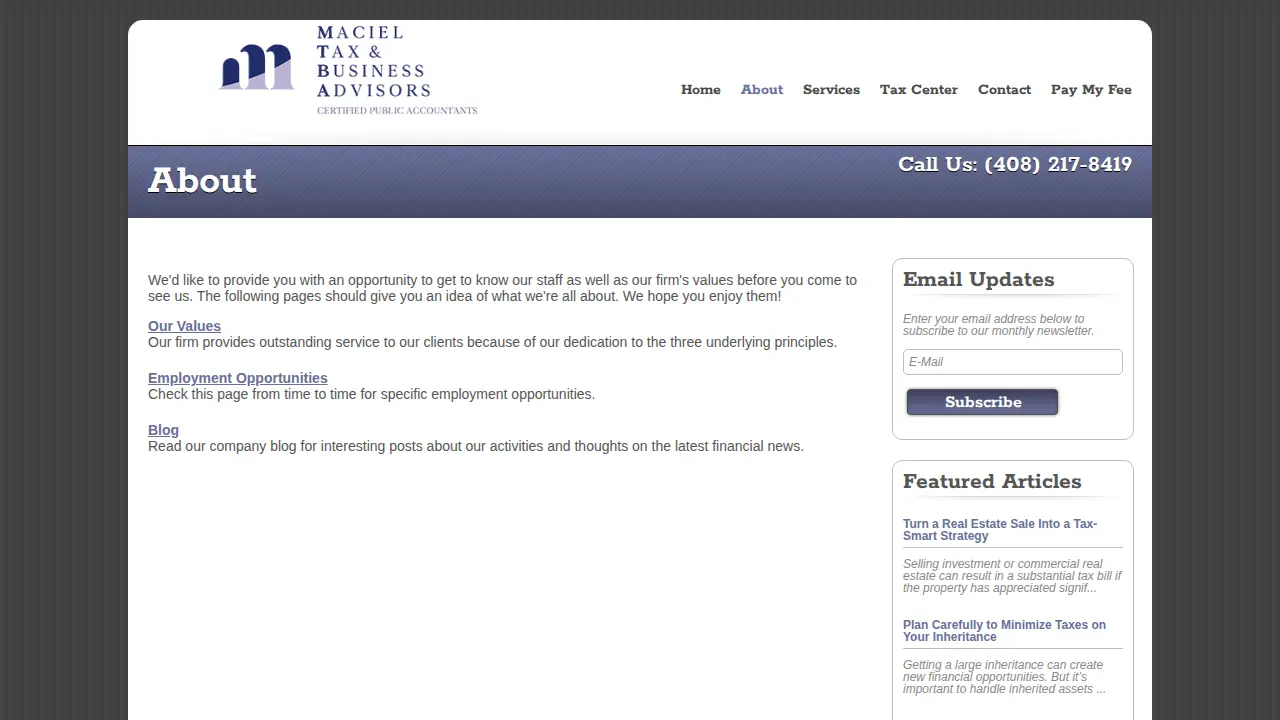 Maciel Tax & Business Advisors, CPAs page
