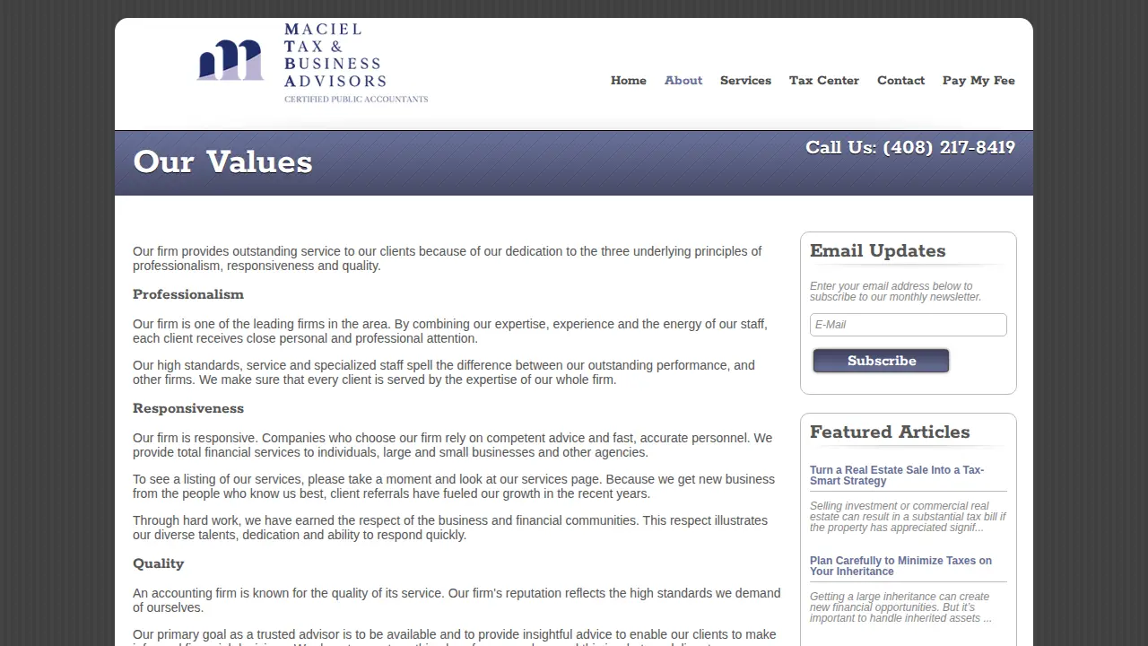 Maciel Tax & Business Advisors, CPAs page