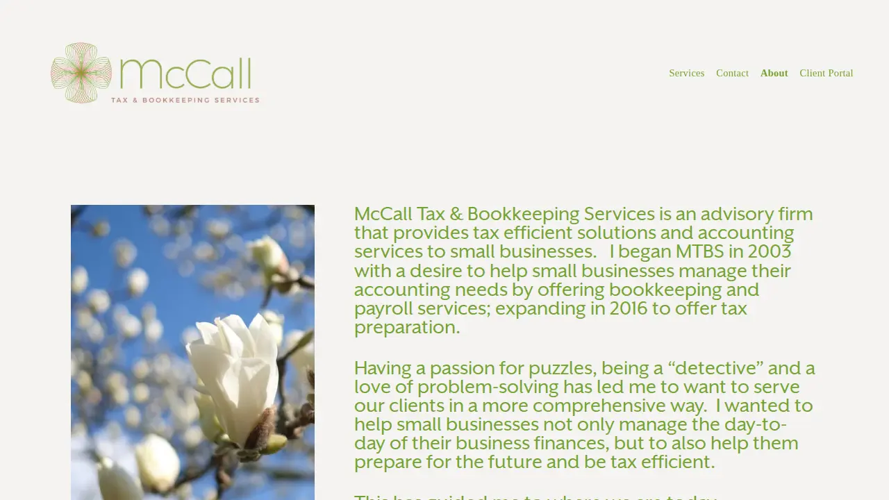 McCall Tax & Bookkeeping Services, Inc. page