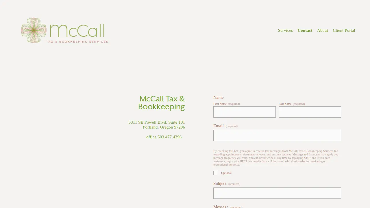 McCall Tax & Bookkeeping Services, Inc. page