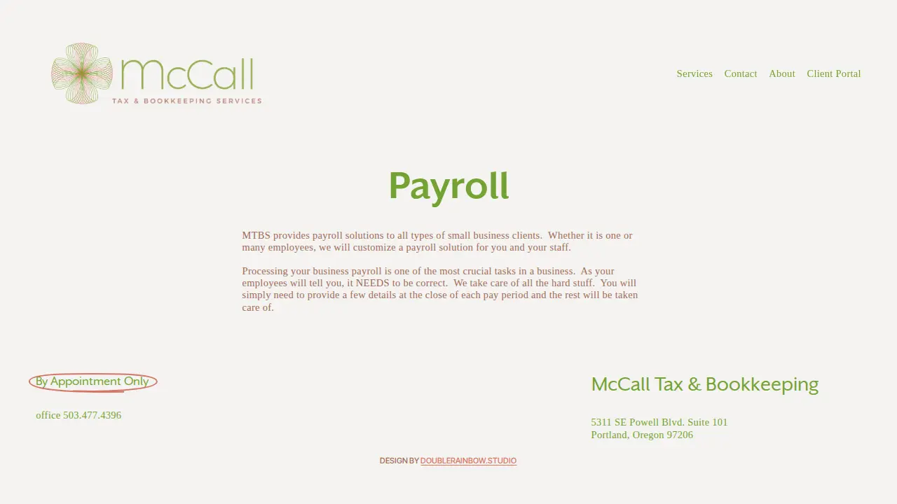 McCall Tax & Bookkeeping Services, Inc. page