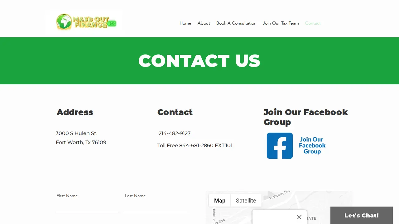 Max'D Tax Pro & Finance page
