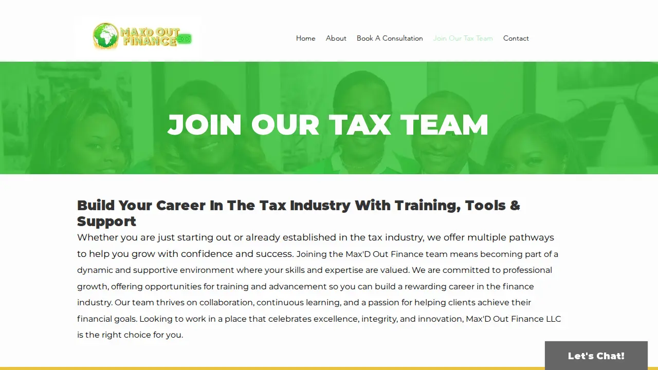 Max'D Tax Pro & Finance page