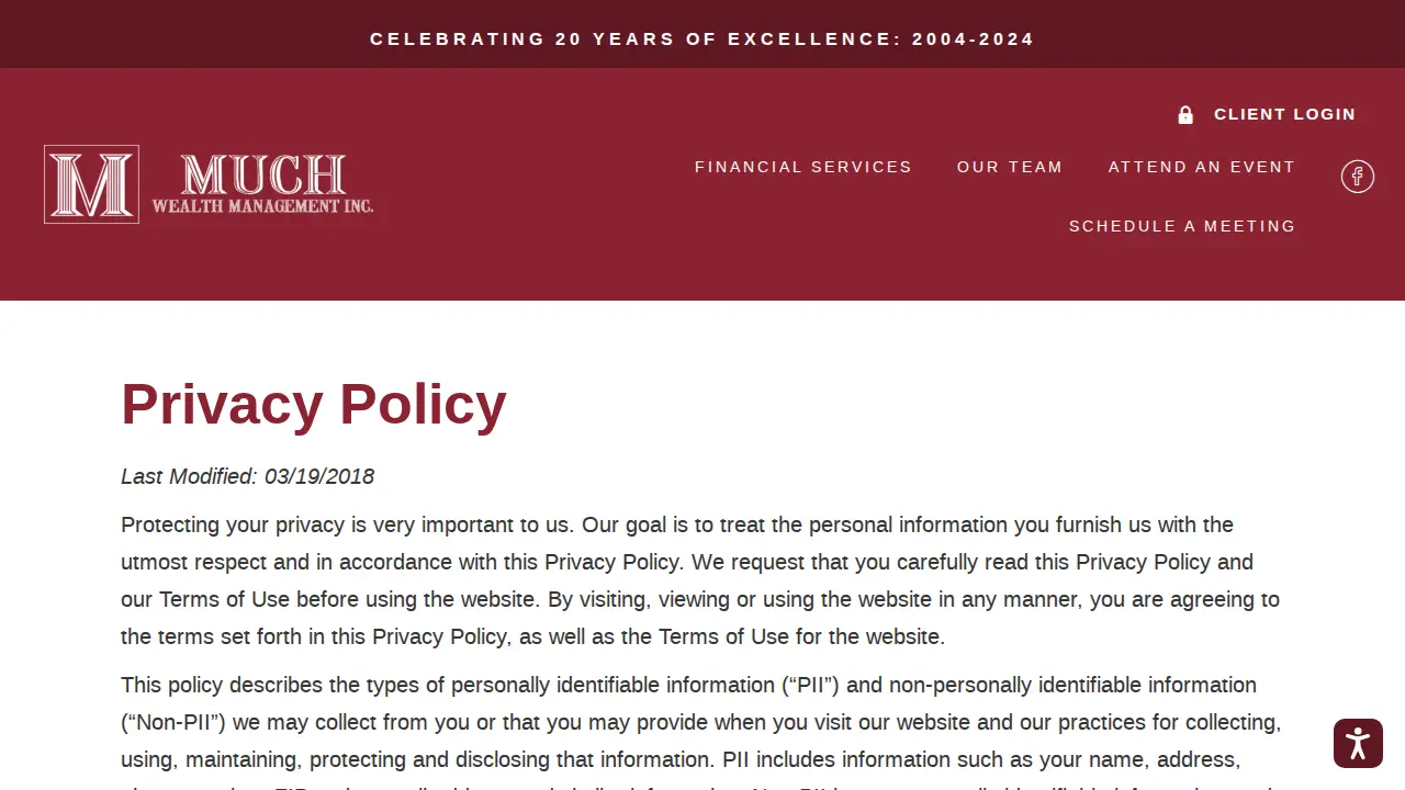 Much Wealth Management, Inc. page
