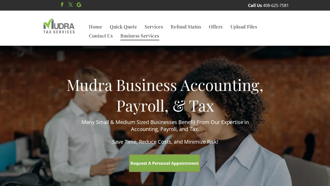 Mudra Tax Services page