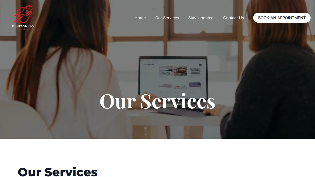 Mustang Tax Solutions page