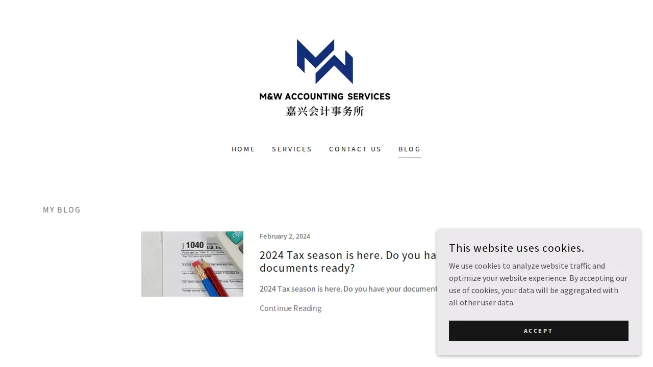 M&W Accounting Services page