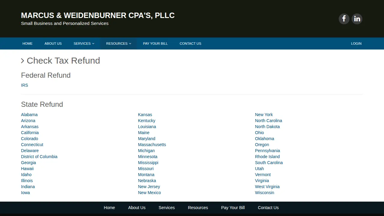 Marcus & Weidenburner, CPAs PLLC page