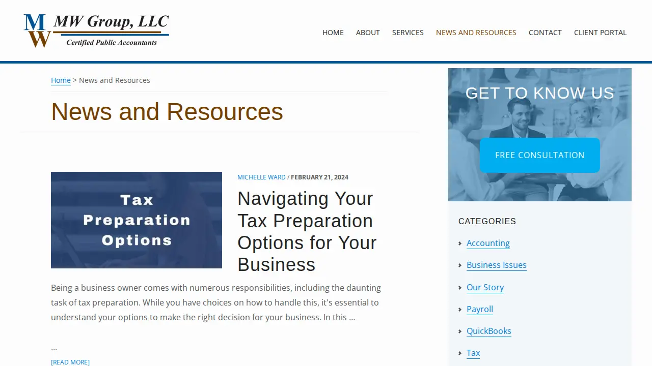 MW Group LLC page