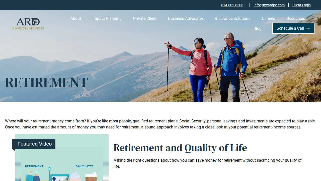 Advanced Retirement Design page