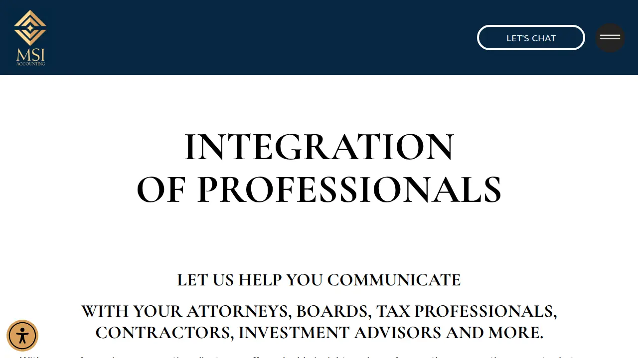 MSI Accounting page