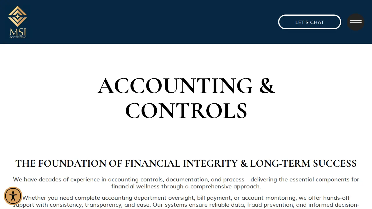 MSI Accounting page