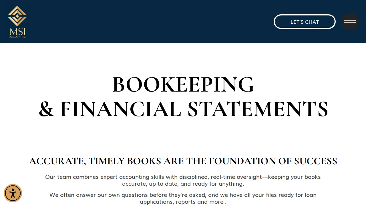 MSI Accounting page