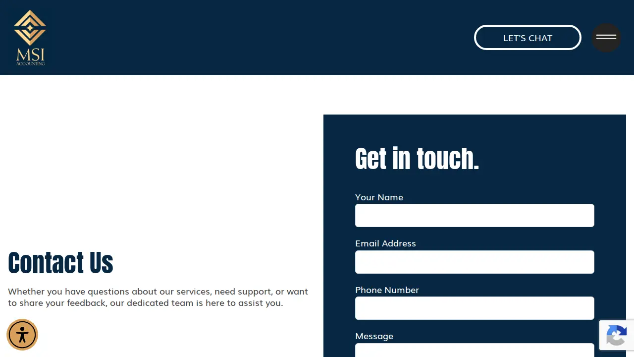 MSI Accounting page