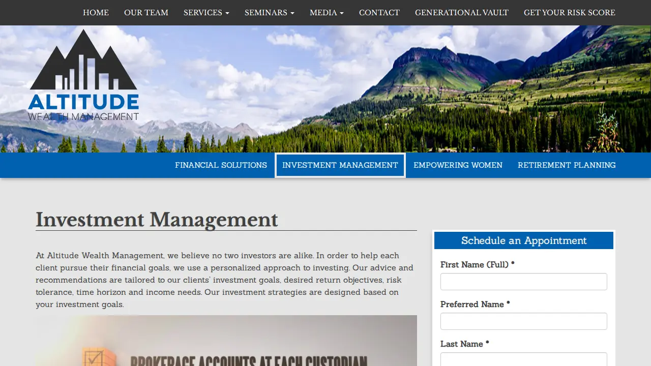Altitude Wealth Management page