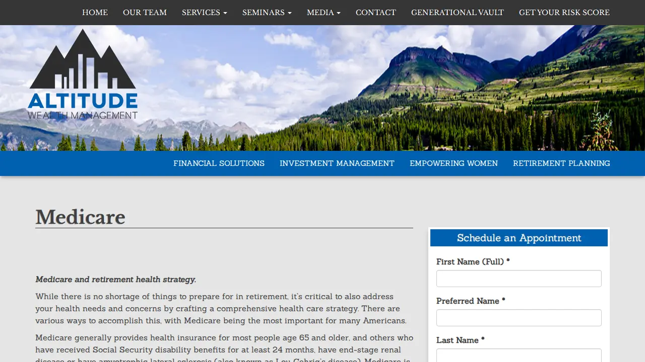 Altitude Wealth Management page