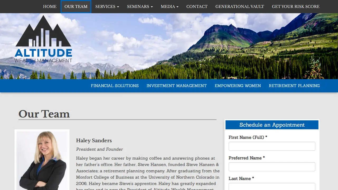 Altitude Wealth Management page