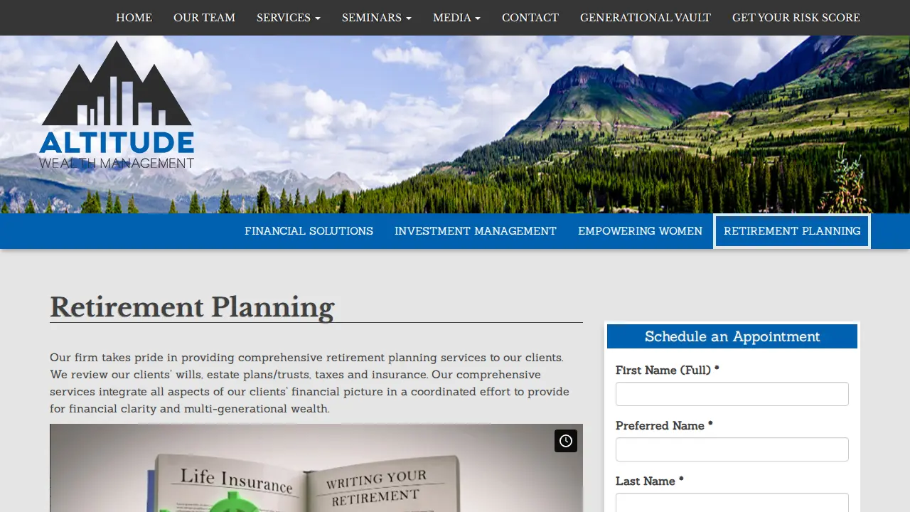 Altitude Wealth Management page