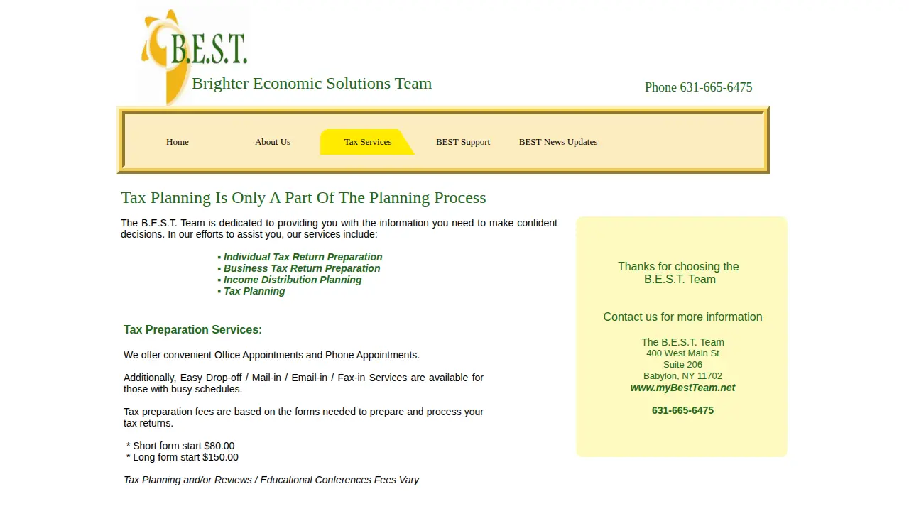 Best Economic Solutions Team page