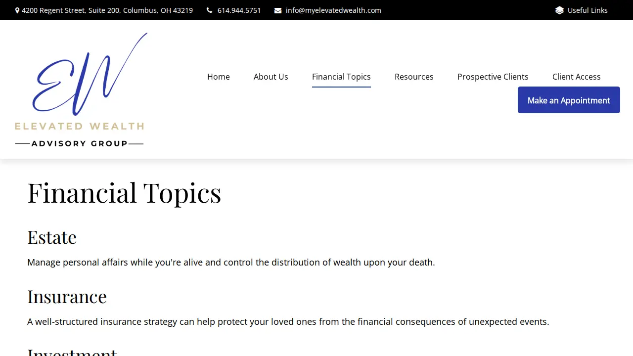 Elevated Wealth Advisory Group - Chamie Townsend, CFP®, AAMS™, CRPC™ page