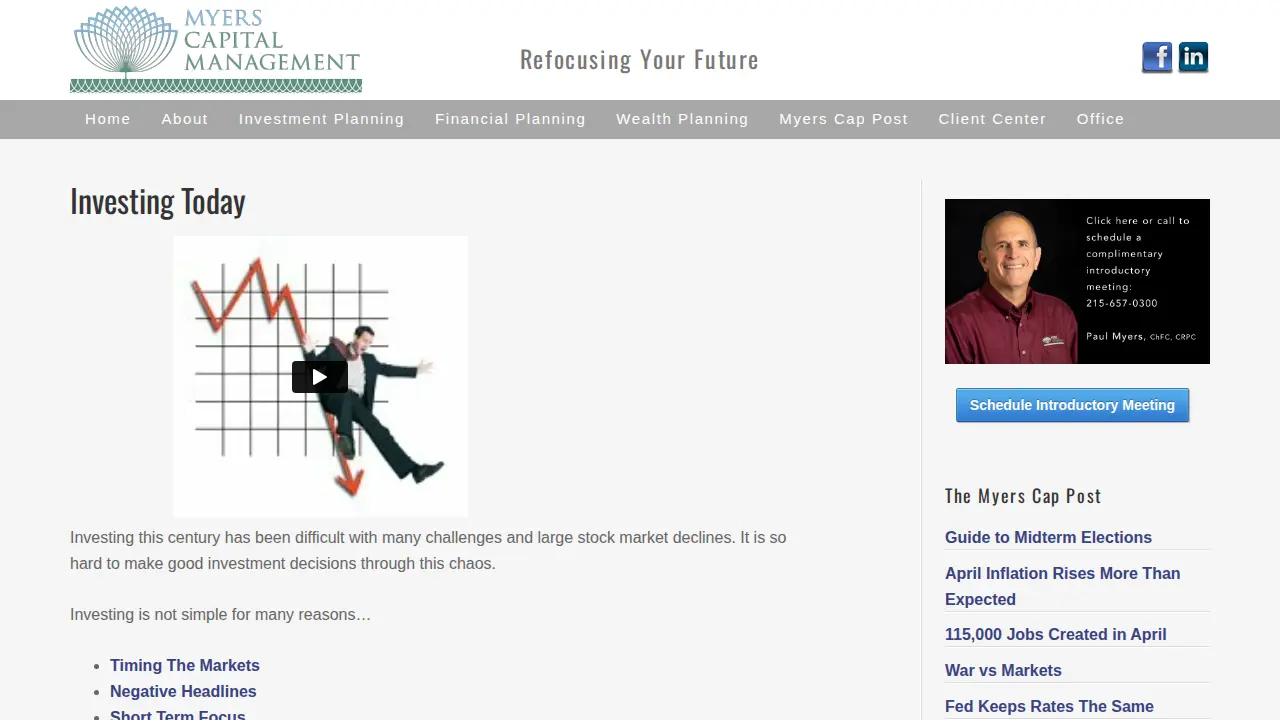 Myers Capital Management page