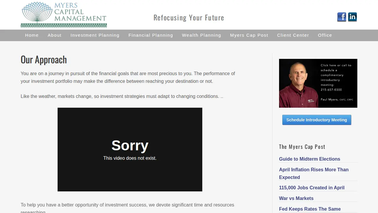 Myers Capital Management page