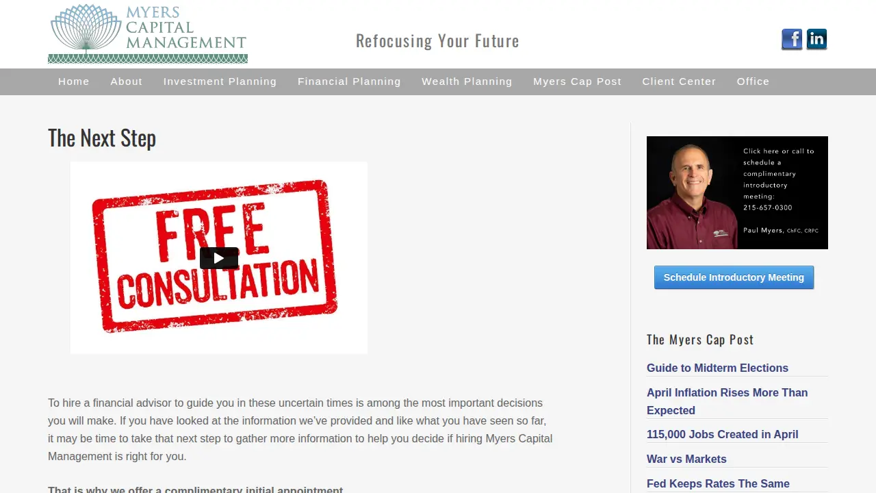 Myers Capital Management page