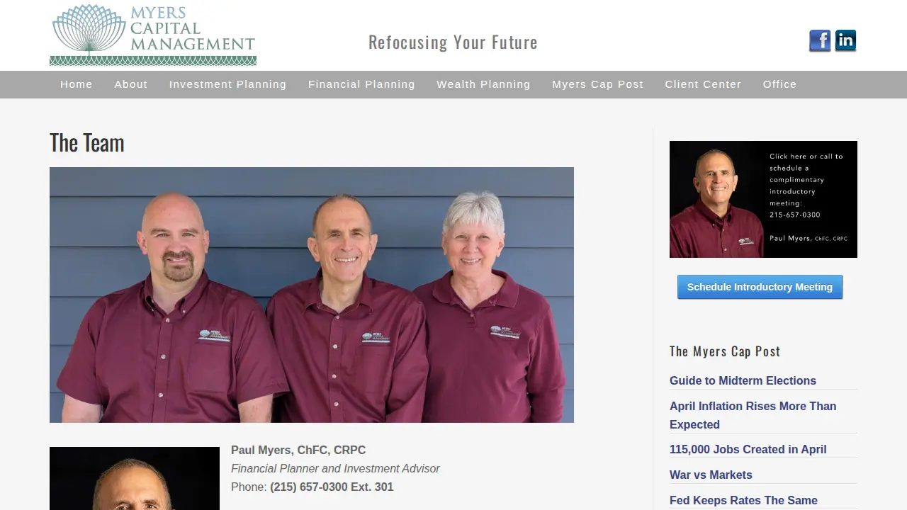 Myers Capital Management page