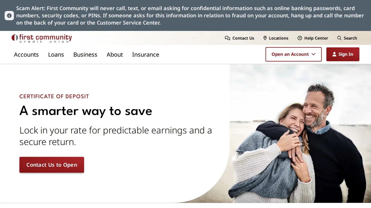 First Community Credit Union page