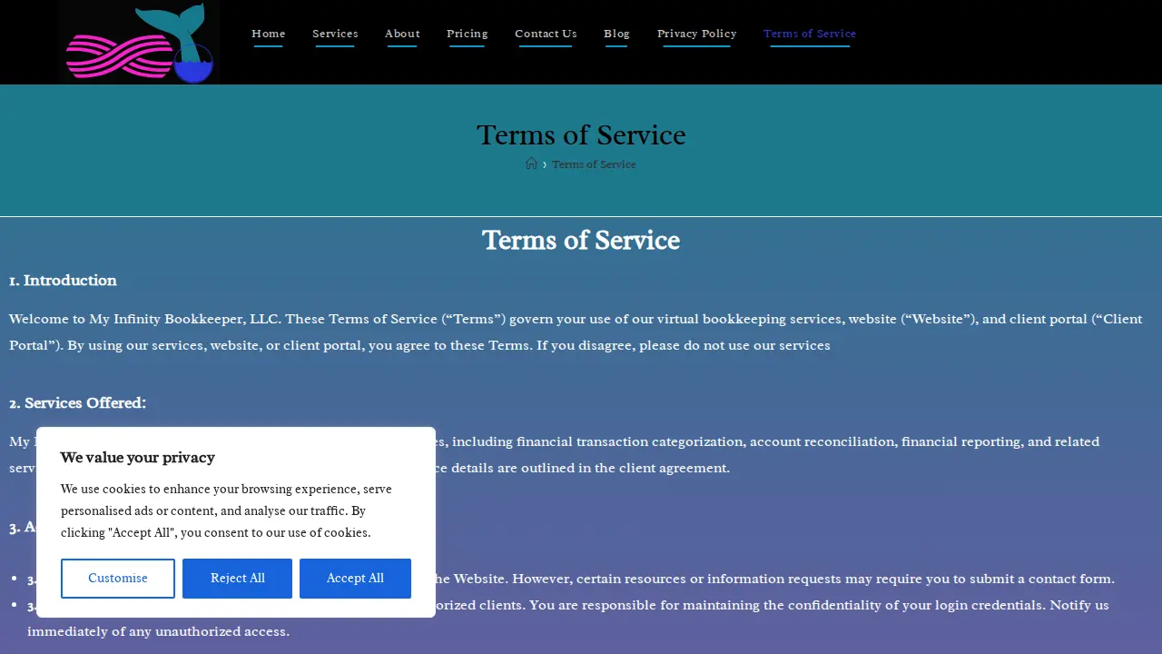 My Infinity Bookkeeper, LLC page