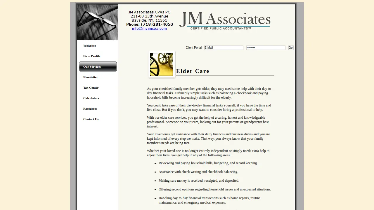 JM Associates CPAs PC page