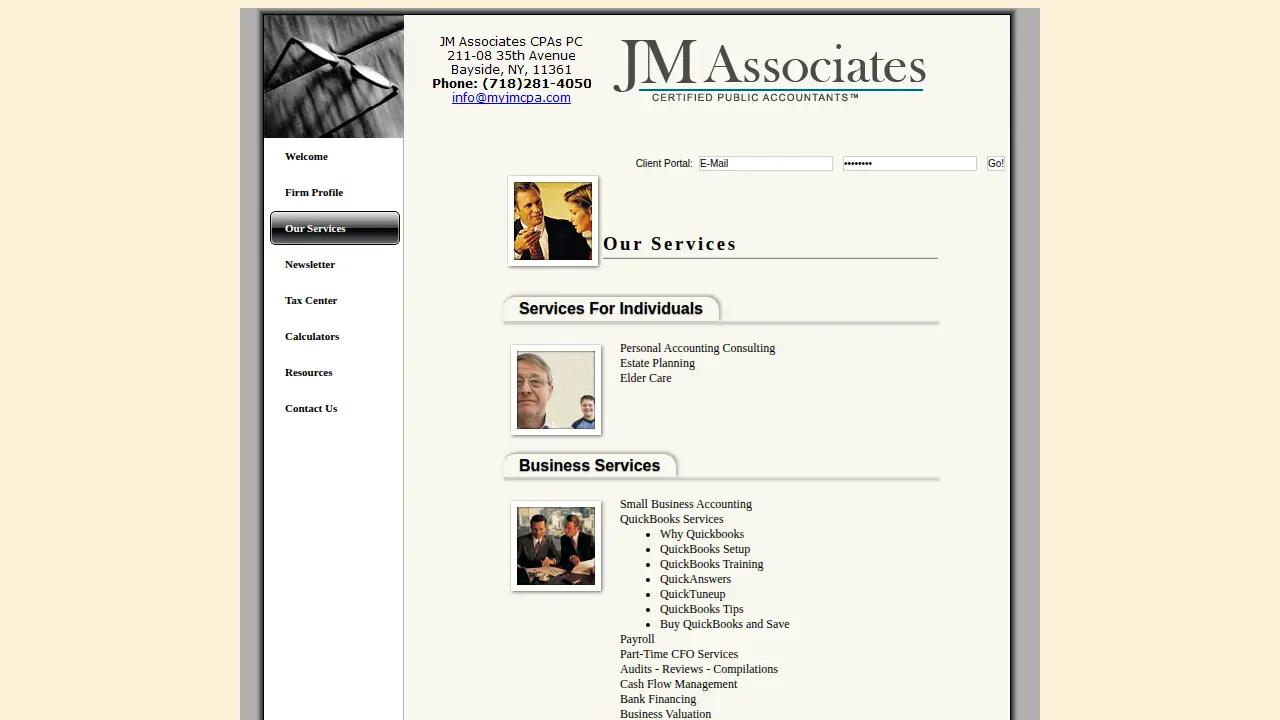 JM Associates CPAs PC page